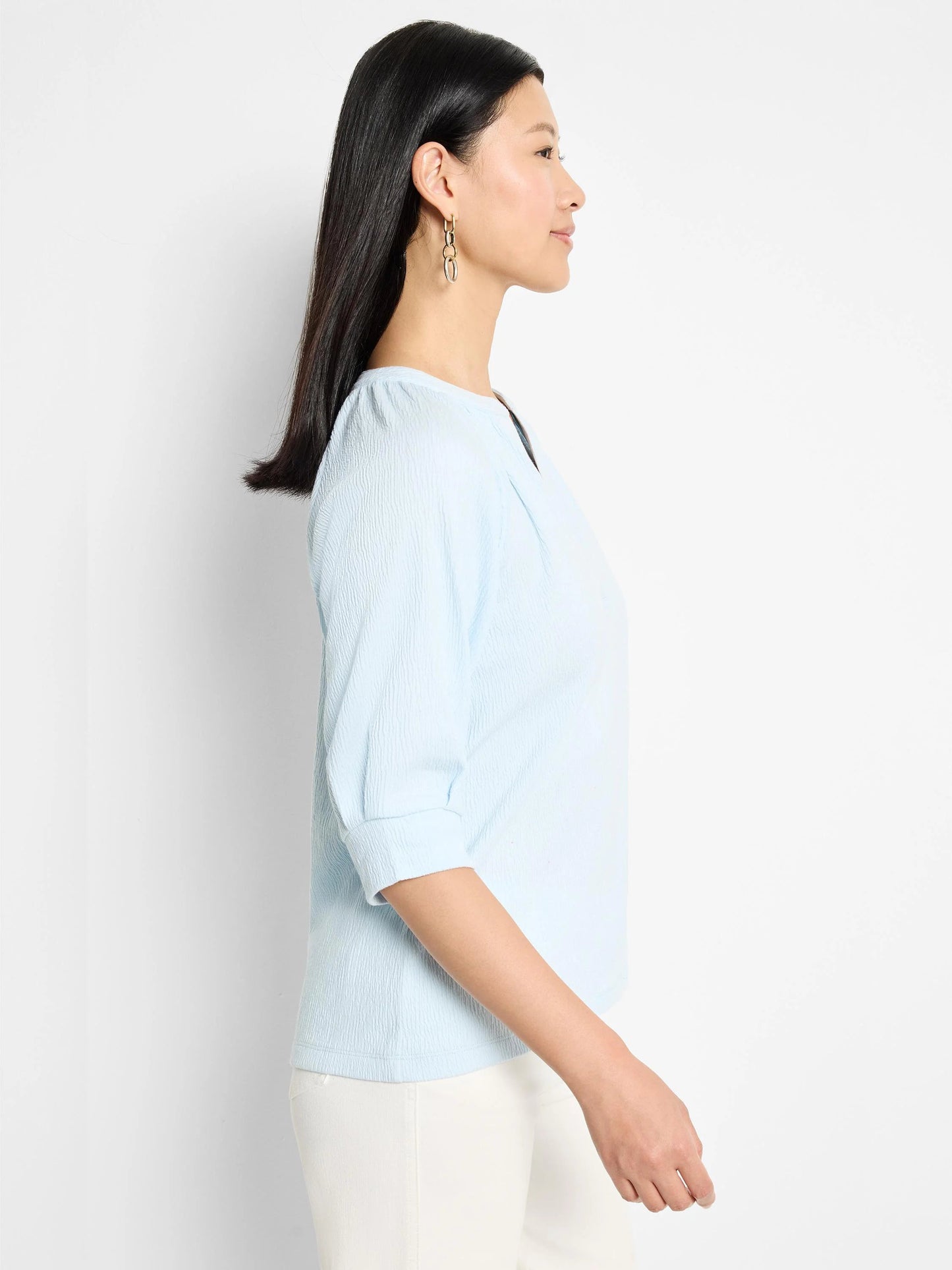 Crinkle Knit Café Top