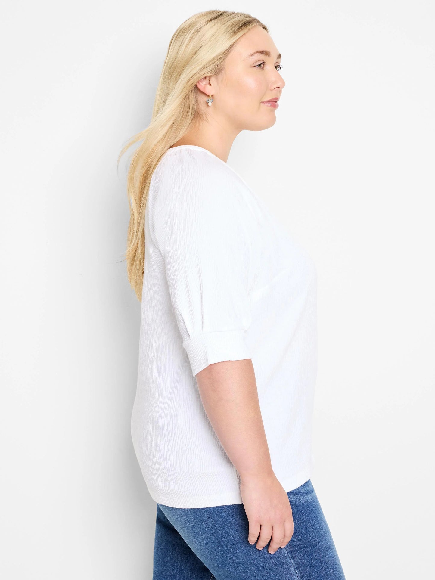 Crinkle Knit Café Top